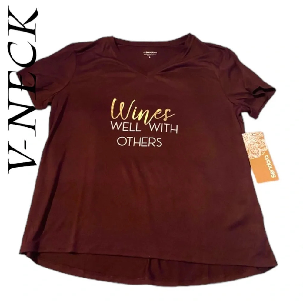 Sendara Maroon V-Neck says: WINES WELL WITH OTHERS​